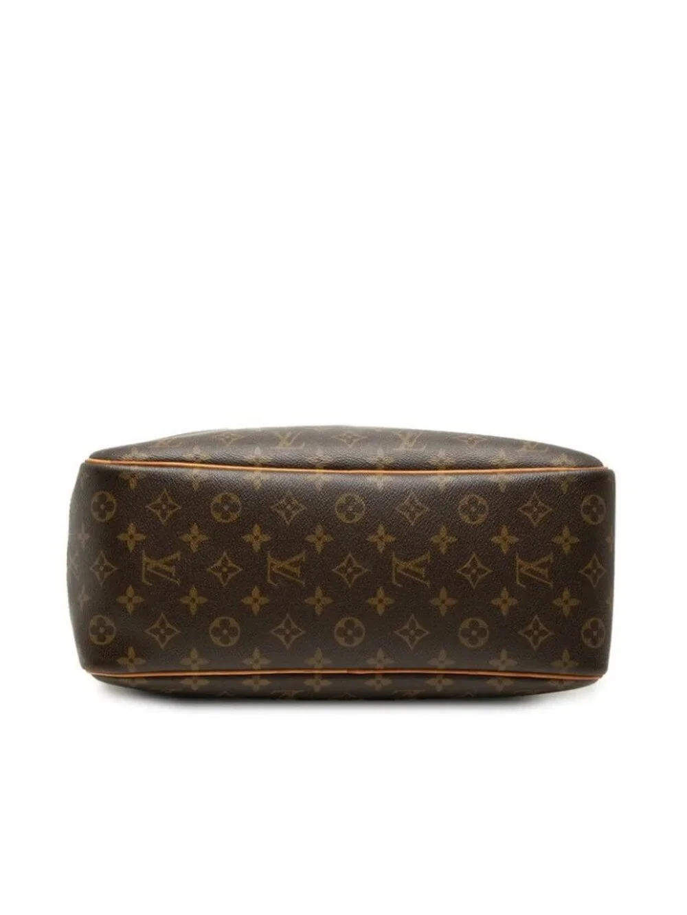 Louis Vuitton Monogram Deauville Handbag Brown Leather